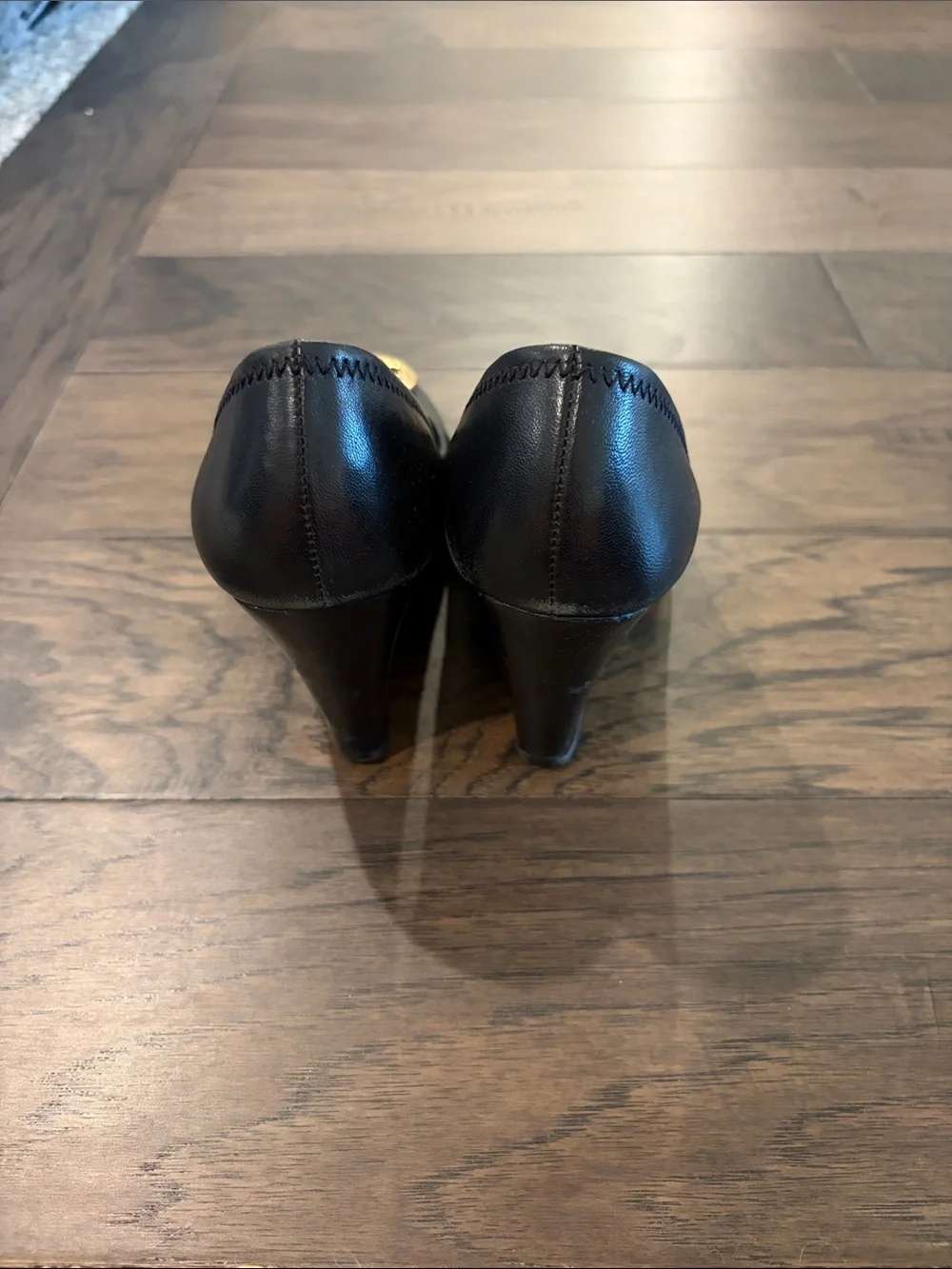 Tory Burch Black Wedge Heels Sz 7.5